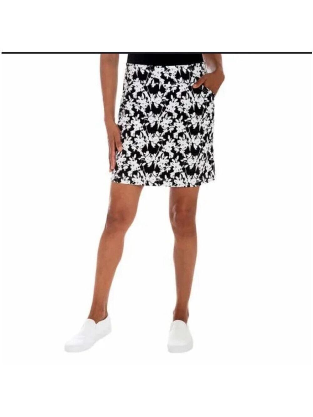 Ralph Lauren CHAPS Skirts Sz 12 Floral Button Zip Pockets Stretch Golf Sports
